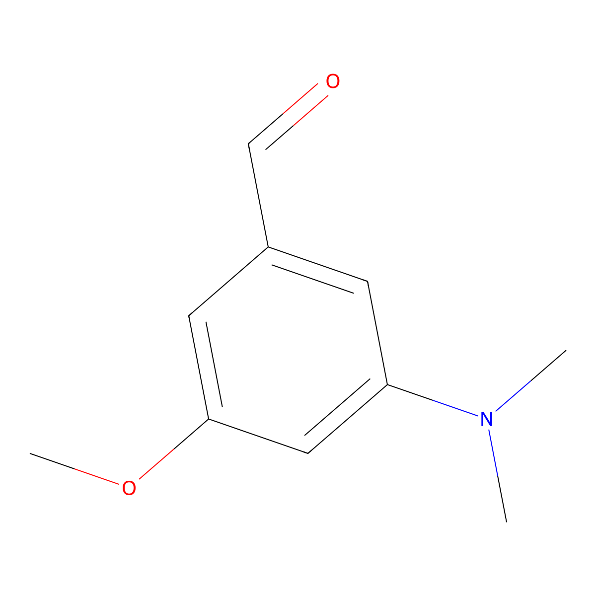 Benzaldehyde, 3-(dimethylamino)-5-methoxy- molecular structure, CAS 1289015-41-3