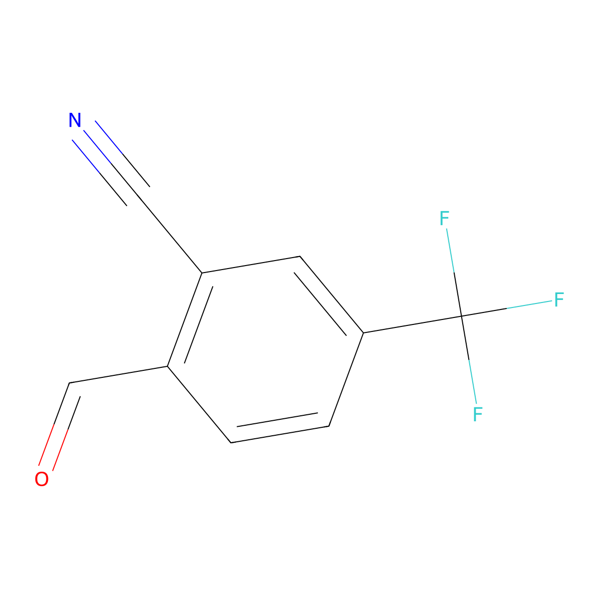 2-Formyl-5-(trifluoromethyl)benzonitrile molecular structure, CAS 1289015-46-8