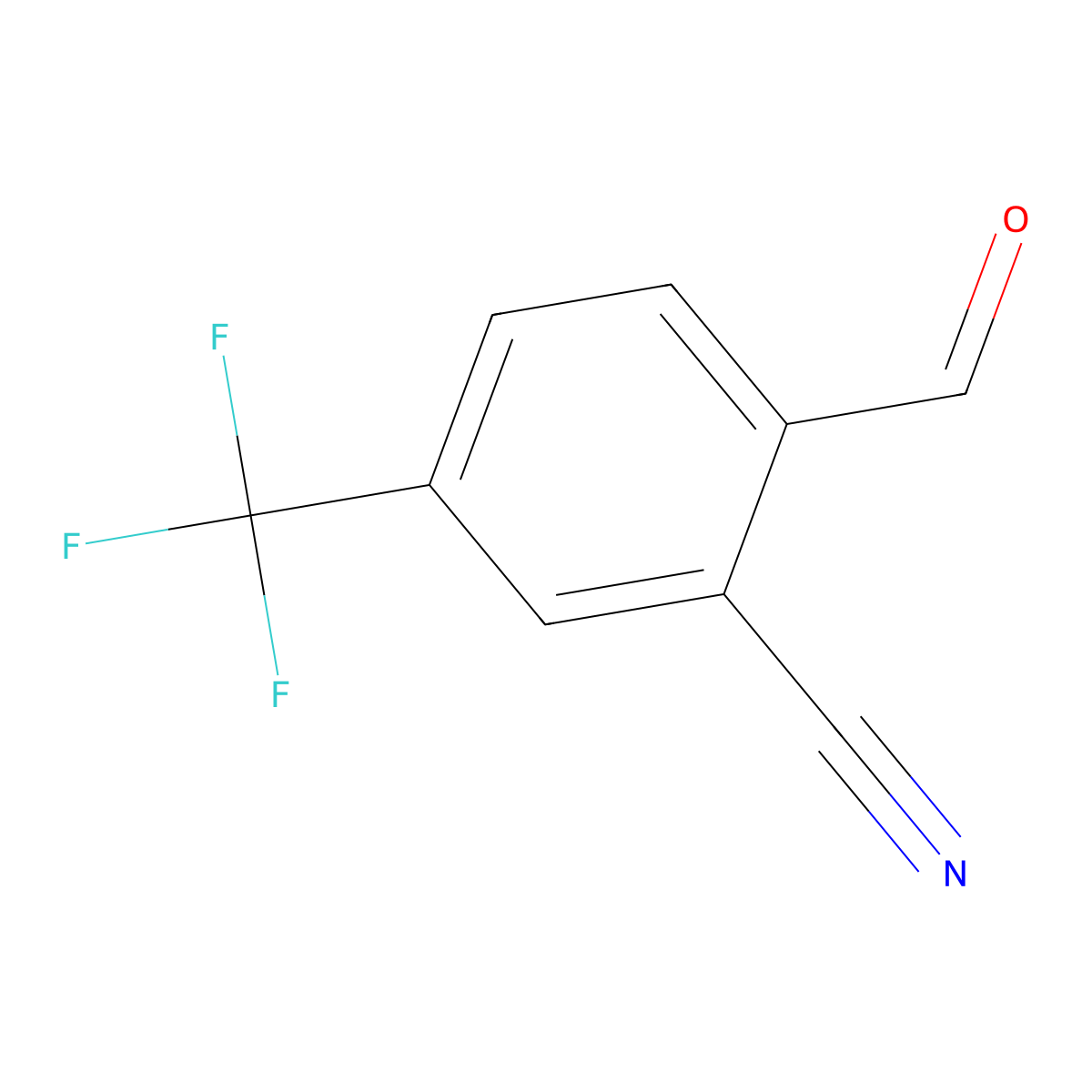 2-Formyl-5-(trifluoromethyl)benzonitrile molecular structure, CAS 1289015-46-8