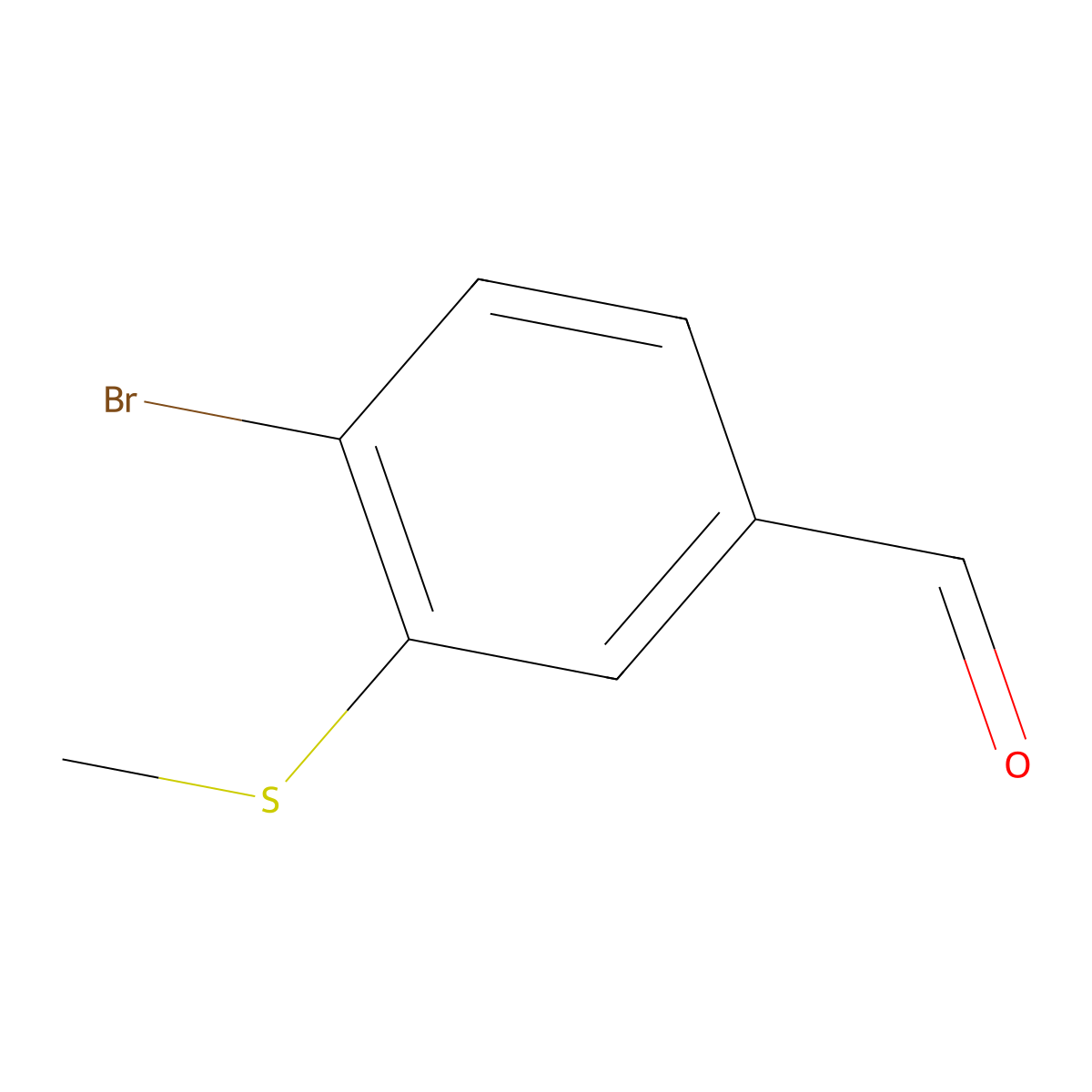 4-Bromo-3-(methylsulfanyl)benzaldehyde molecular structure, CAS 1289015-47-9