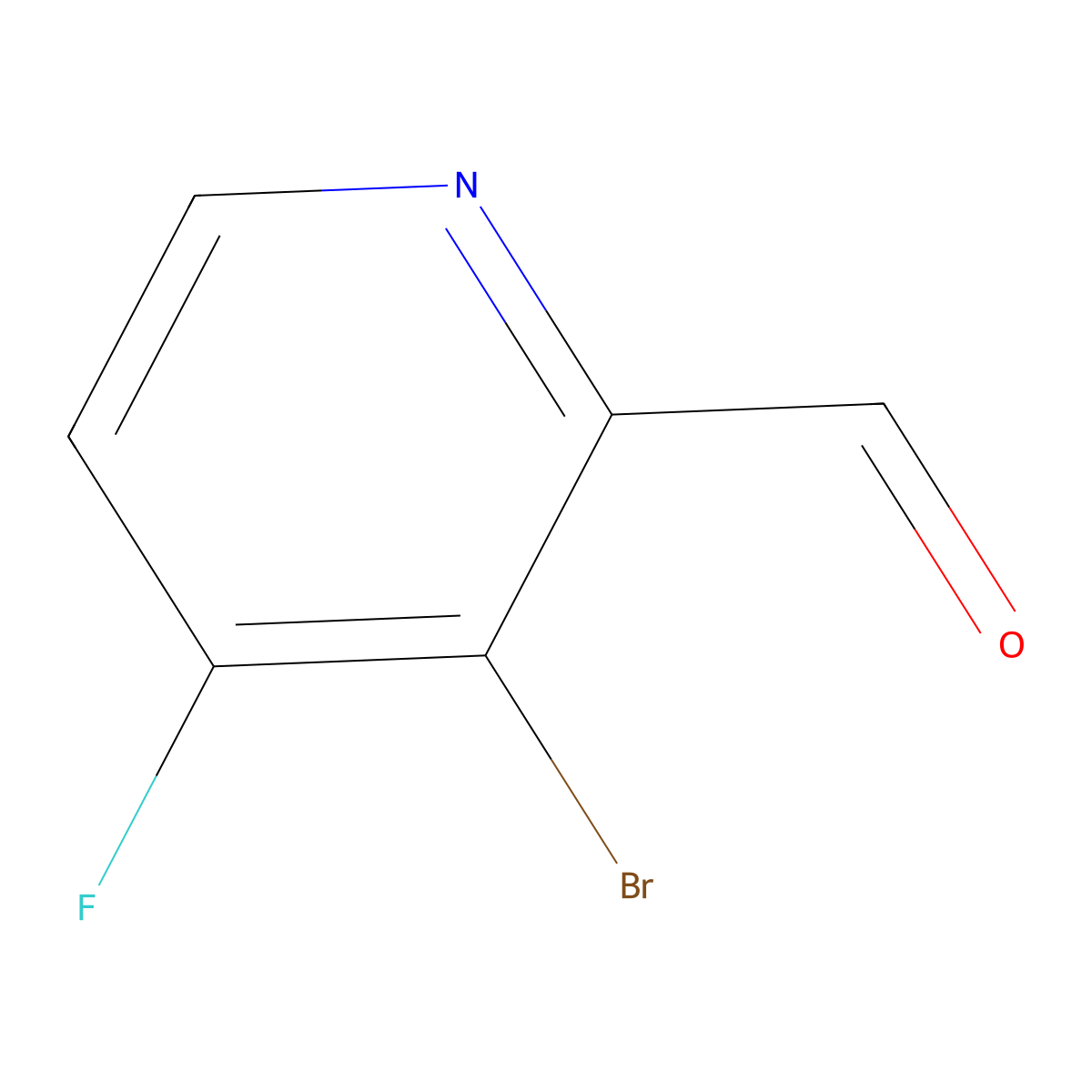 3-Bromo-4-fluoropicolinaldehyde molecular structure, CAS 1289016-53-0