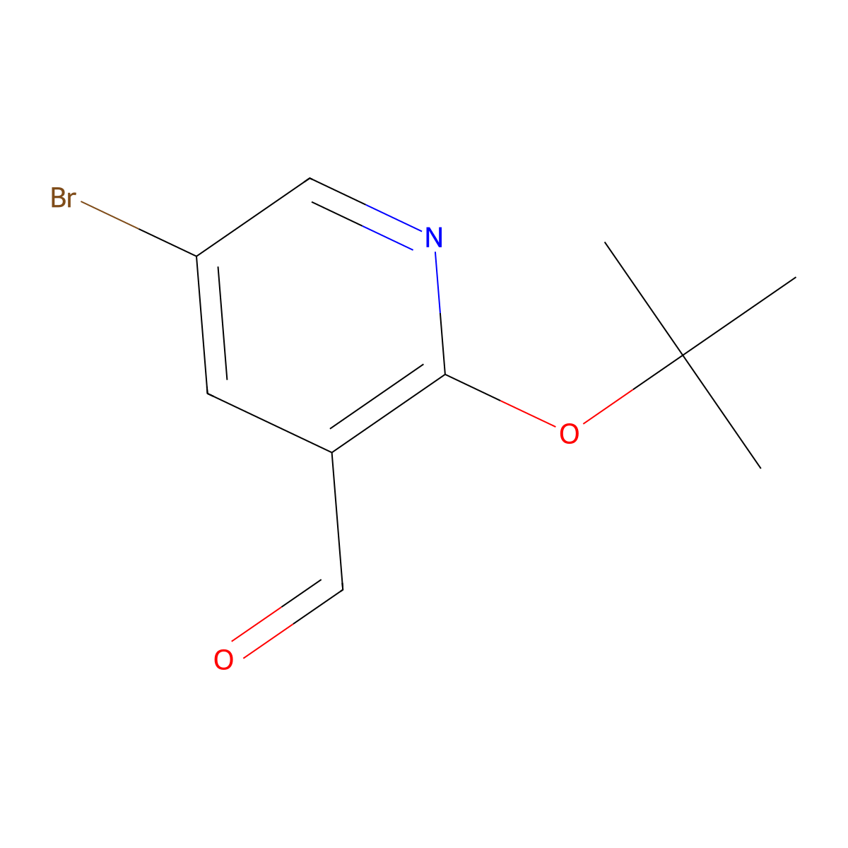 5-Bromo-2-(1,1-dimethylethoxy)-3-pyridinecarboxaldehyde molecular structure, CAS 1289017-27-1