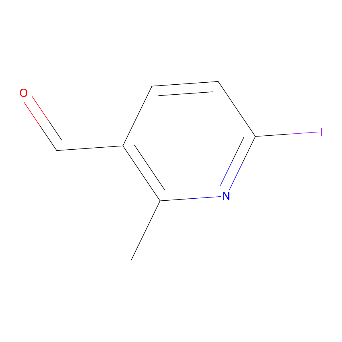 6-Iodo-2-methylnicotinaldehyde molecular structure, CAS 1289018-06-9