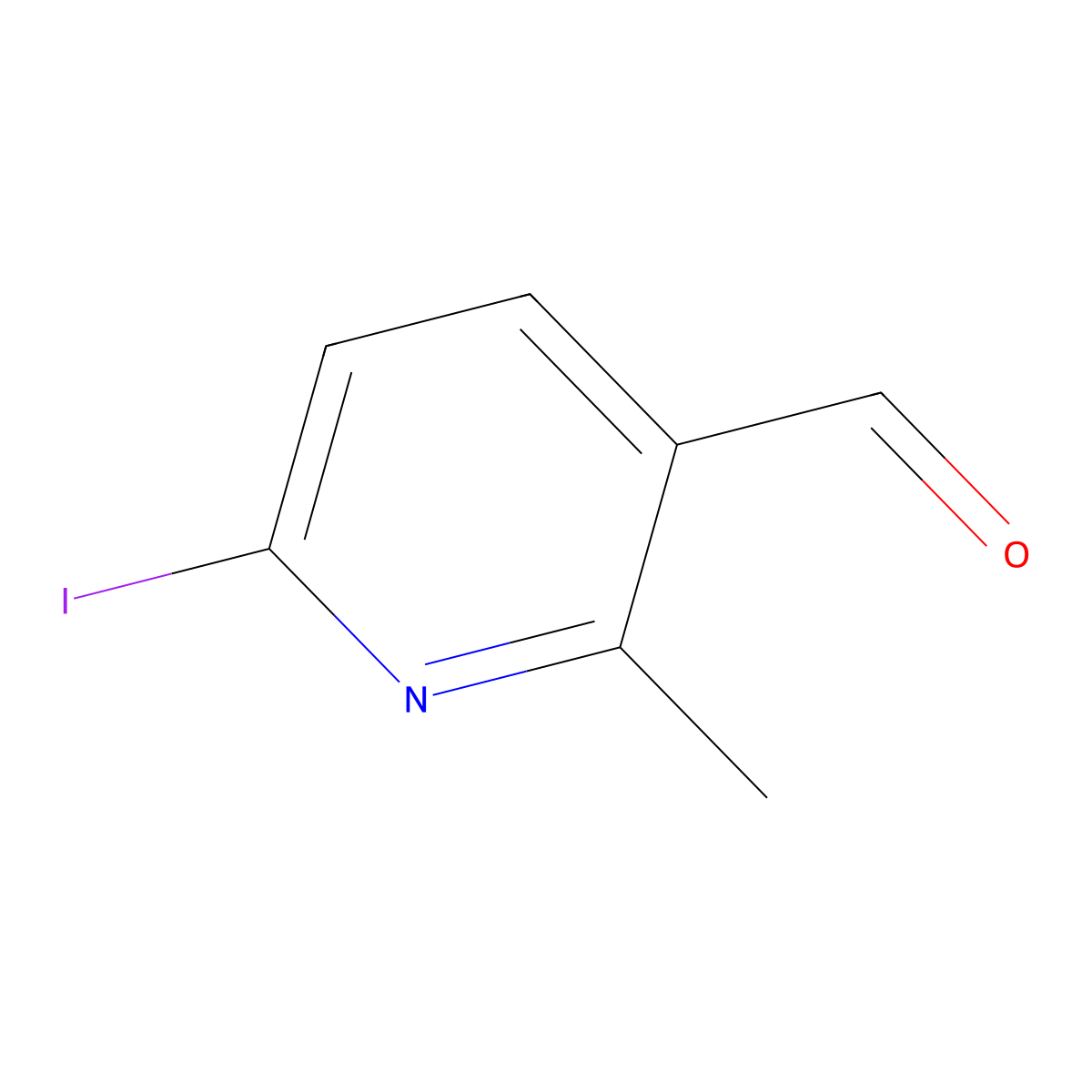 6-Iodo-2-methylnicotinaldehyde molecular structure, CAS 1289018-06-9