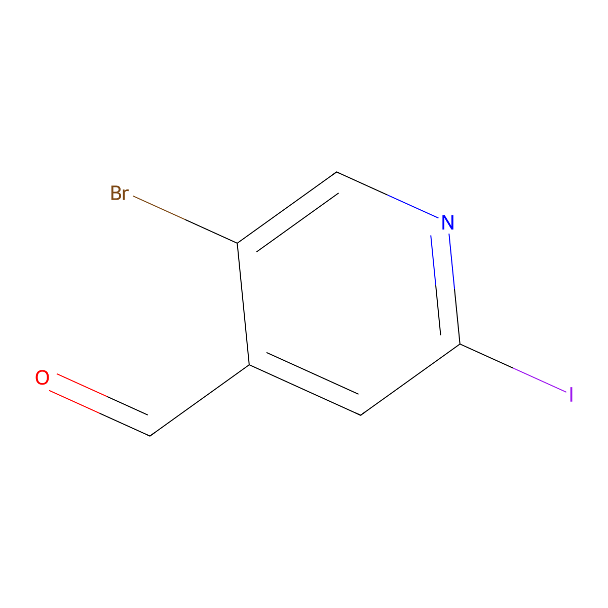 5-Bromo-2-iodoisonicotinaldehyde molecular structure, CAS 1289018-37-6