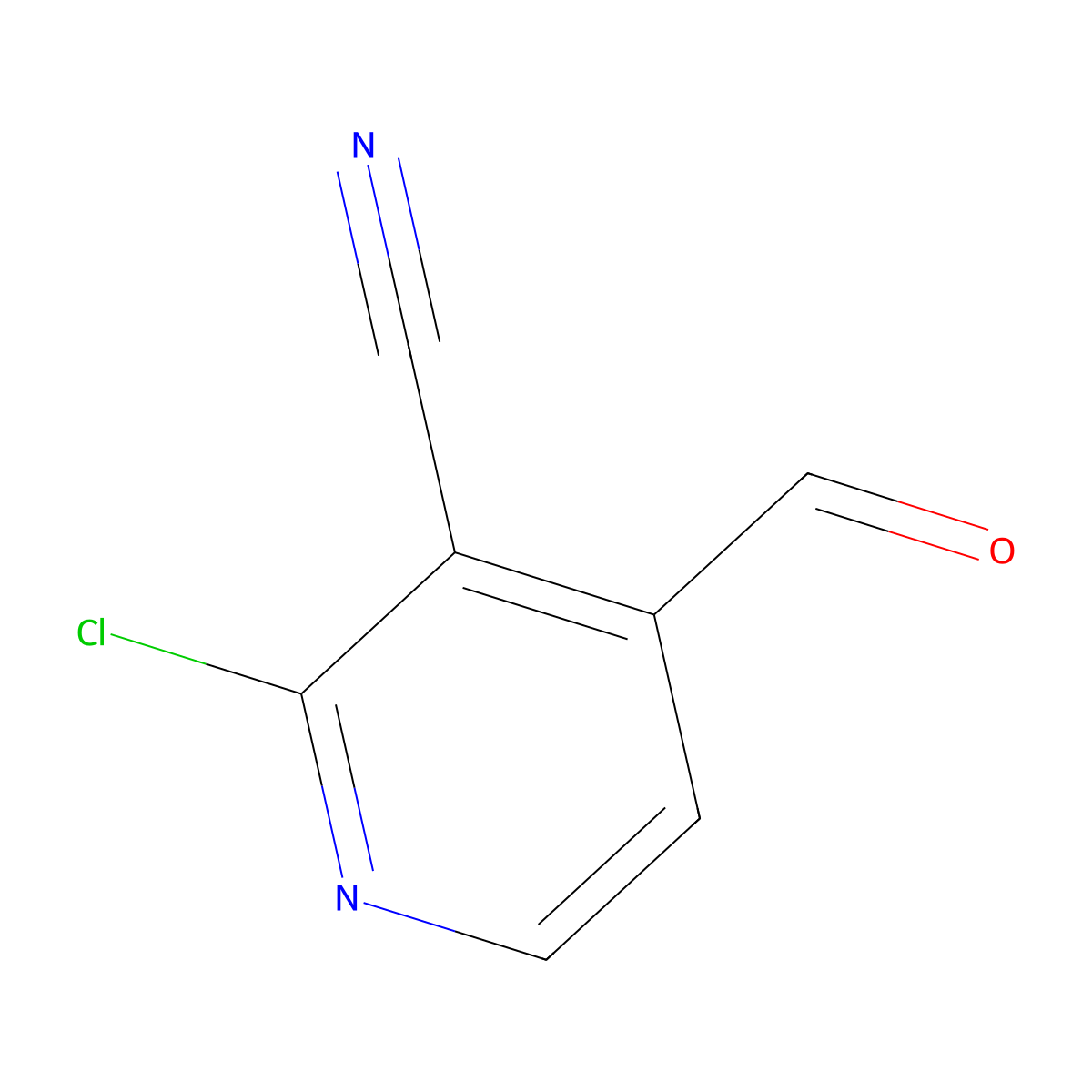 2-Chloro-4-formylnicotinonitrile molecular structure, CAS 1289019-39-1
