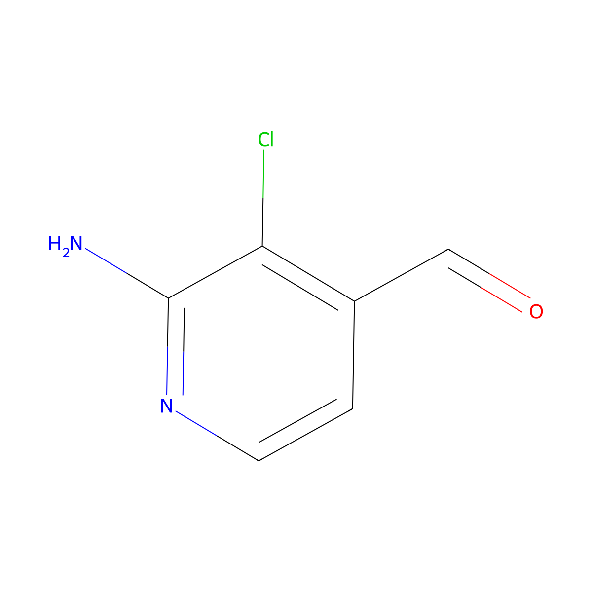 2-Amino-3-chloroisonicotinaldehyde molecular structure, CAS 1289020-48-9