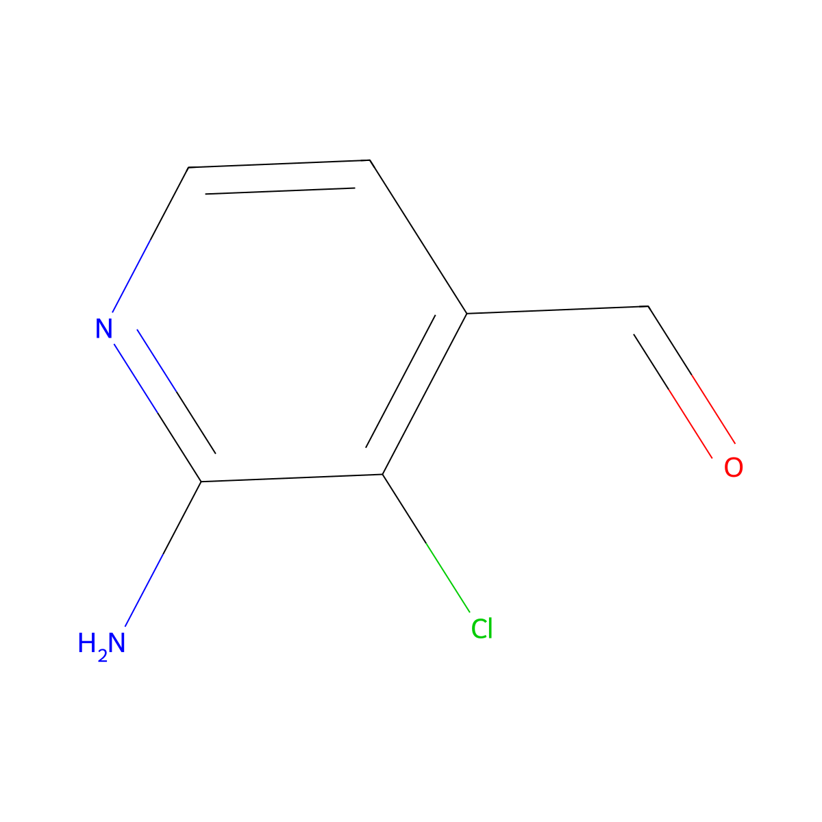 2-Amino-3-chloroisonicotinaldehyde molecular structure, CAS 1289020-48-9