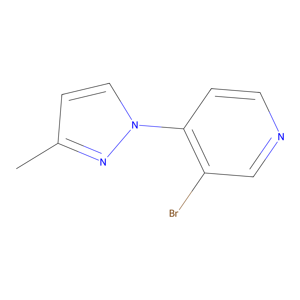 3-Bromo-4-(3-methyl-1H-pyrazol-1-YL)pyridine molecular structure, CAS 1289021-10-8