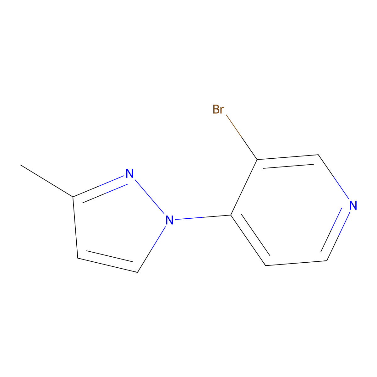 3-Bromo-4-(3-methyl-1H-pyrazol-1-YL)pyridine molecular structure, CAS 1289021-10-8