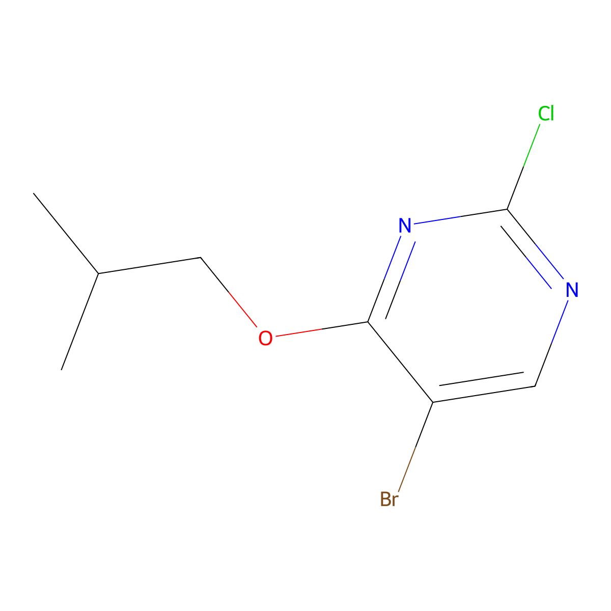 5-Bromo-2-chloro-4-isobutoxypyrimidine molecular structure, CAS 1289022-88-3