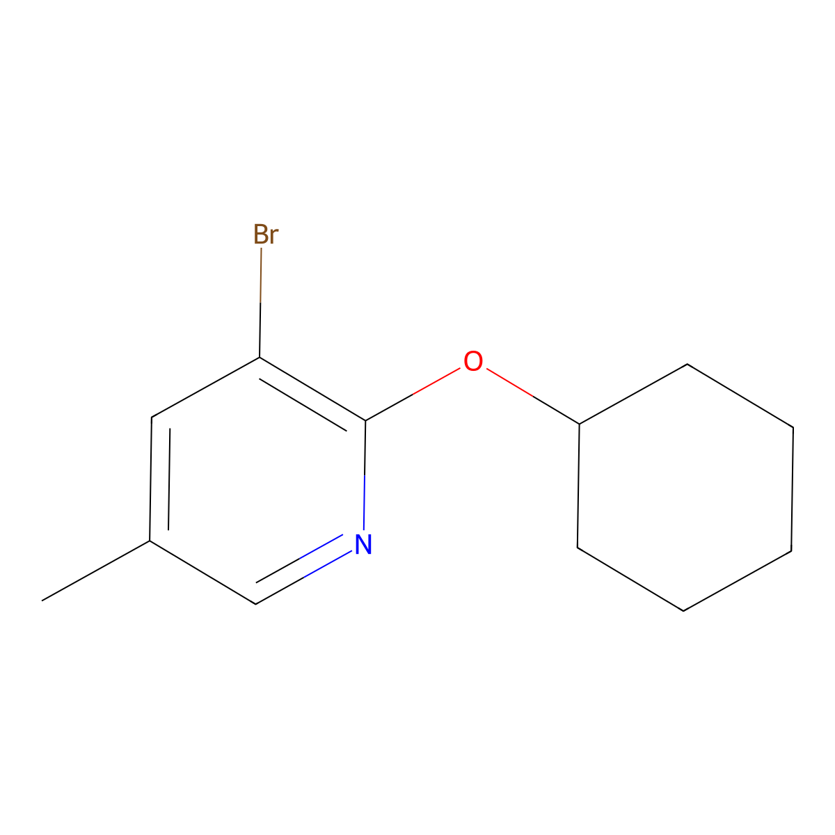 3-Bromo-2-(cyclohexyloxy)-5-methylpyridine molecular structure, CAS 1289024-37-8