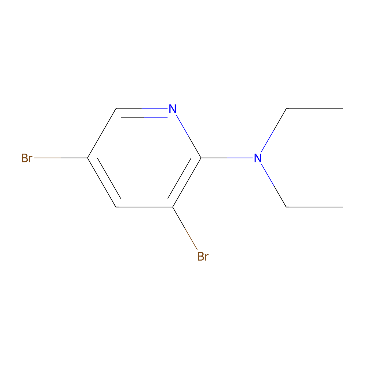 3,5-Dibromo-2-diethylaminopyridine molecular structure, CAS 1289025-68-8