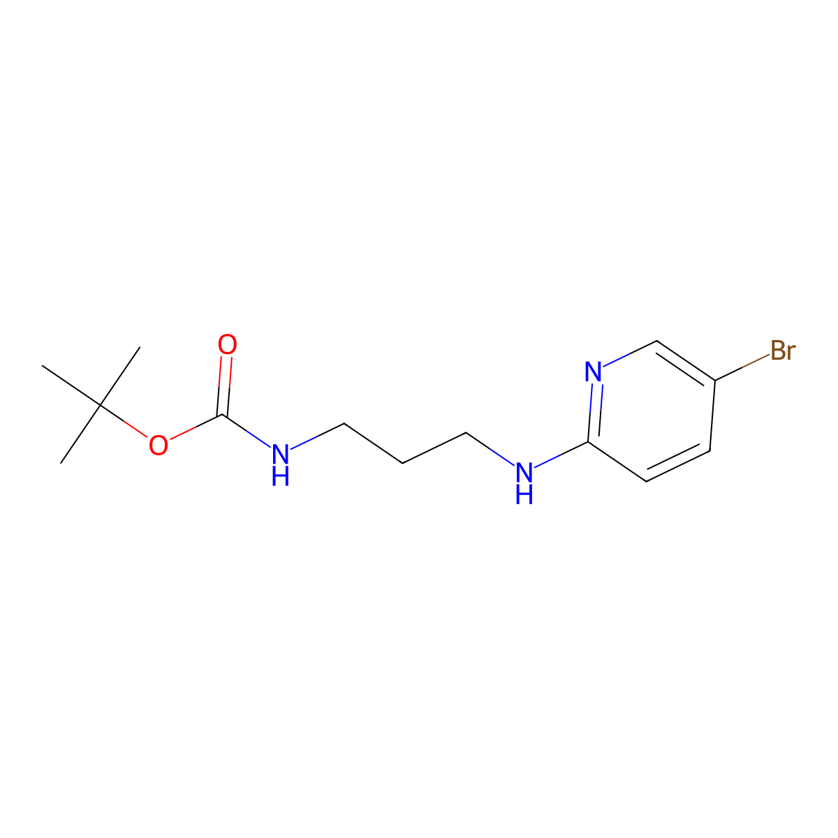 tert-Butyl (3-((5-bromopyridin-2-yl)amino)propyl)carbamate molecular structure, CAS 1289026-86-3