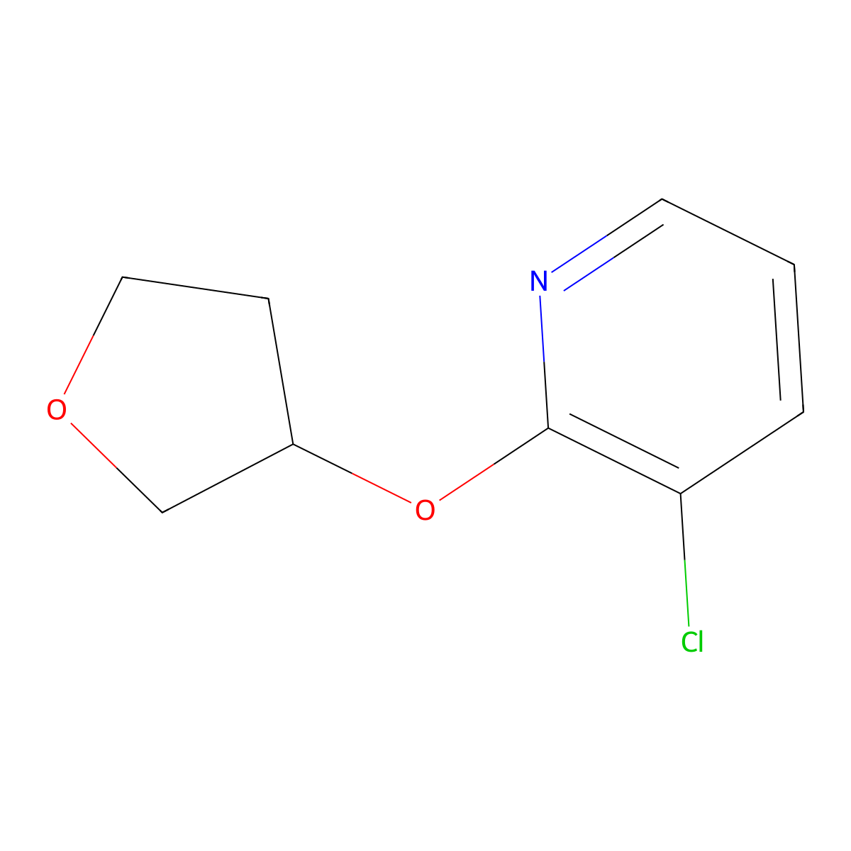 3-Chloro-2-(oxolan-3-yloxy)pyridine molecular structure, CAS 1289027-17-3