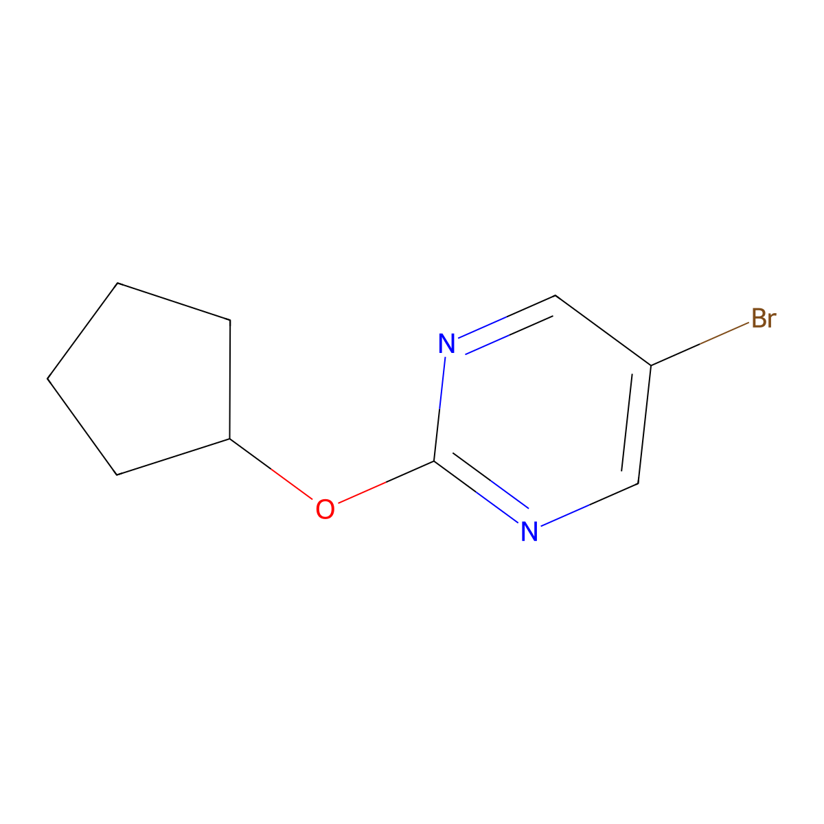 5-Bromo-2-cyclopentyloxypyrimidine molecular structure, CAS 1289027-78-6