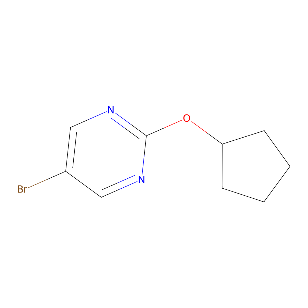 5-Bromo-2-cyclopentyloxypyrimidine molecular structure, CAS 1289027-78-6