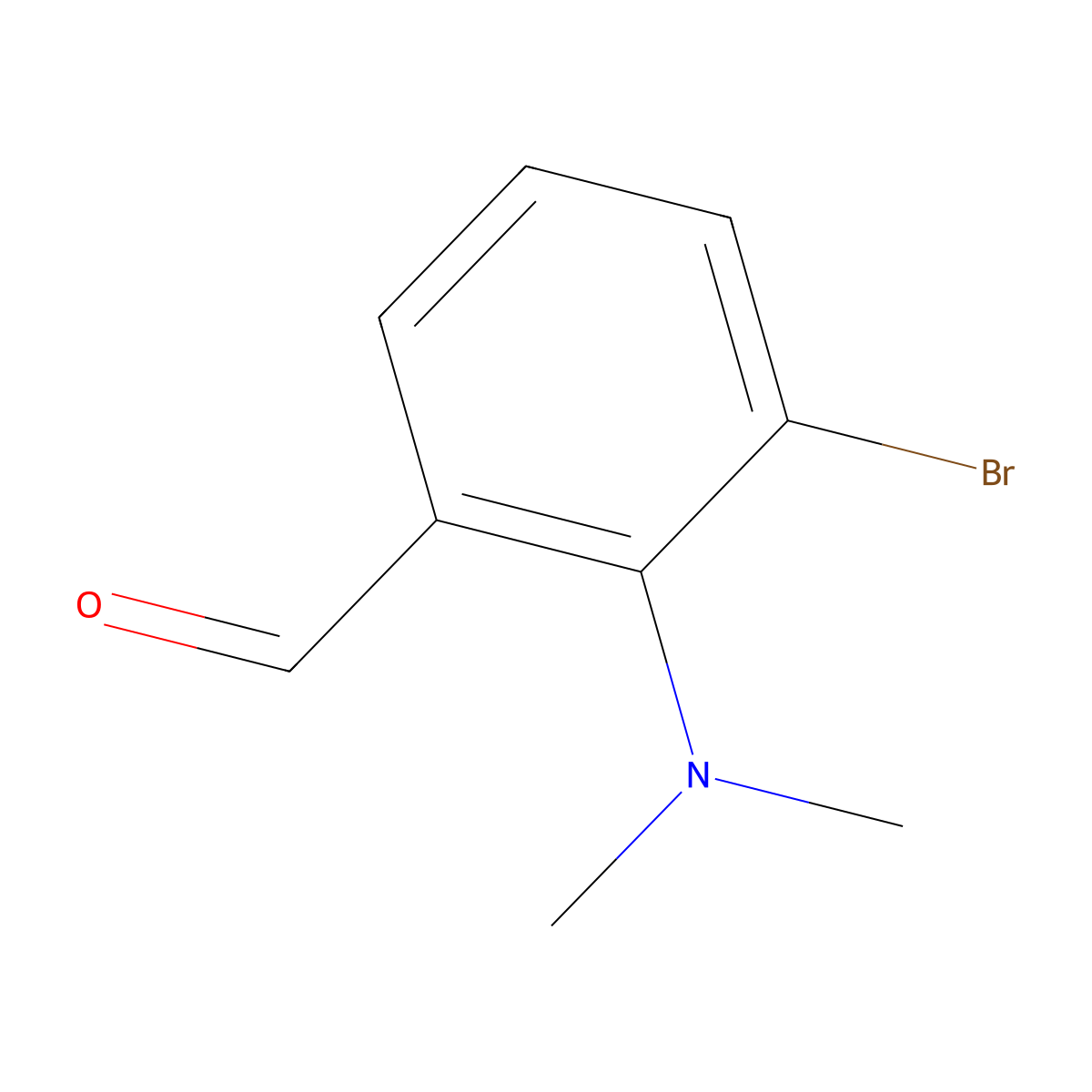 3-Bromo-2-(dimethylamino)benzaldehyde molecular structure, CAS 1289029-87-3