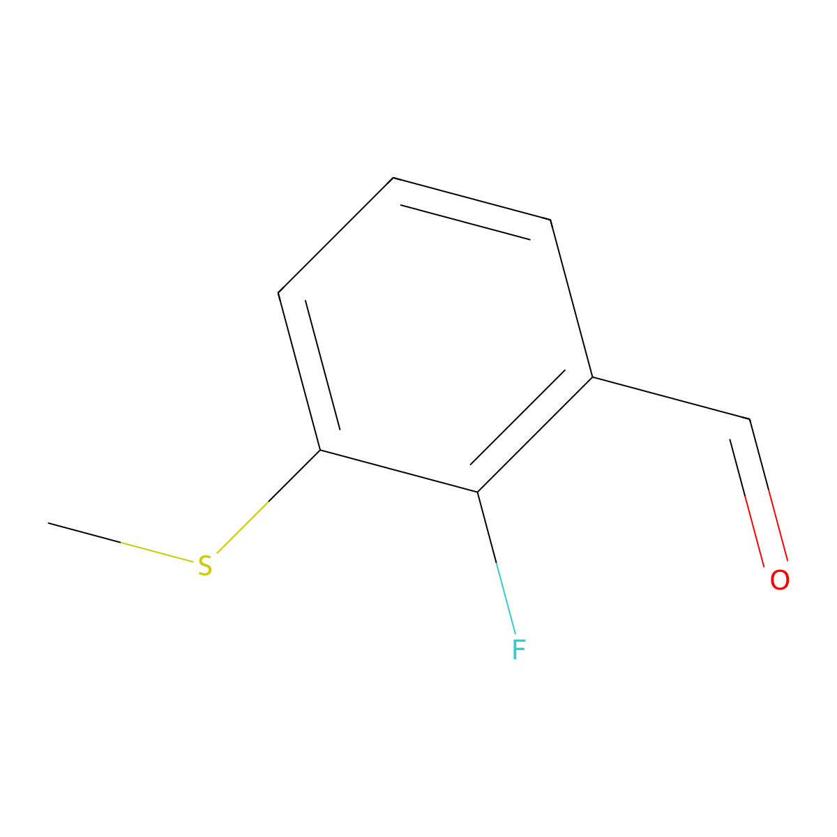 2-Fluoro-3-(methylthio)benzaldehyde molecular structure, CAS 1289029-91-9