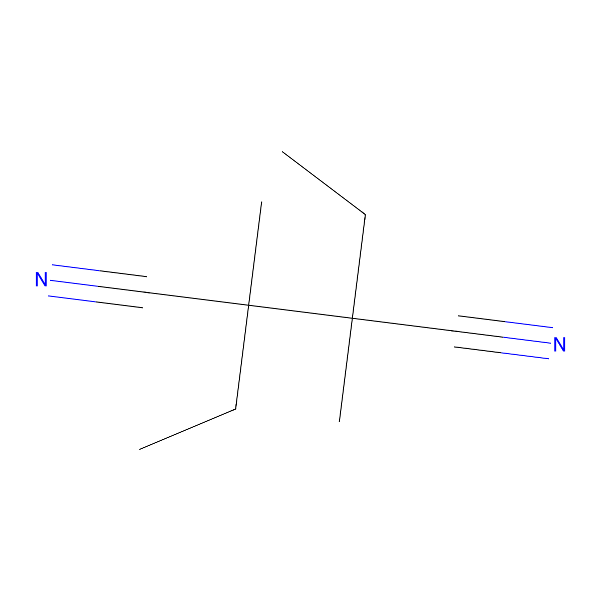 2,3-Diethyl-2,3-dimethylbutanedinitrile molecular structure, CAS 128903-20-8