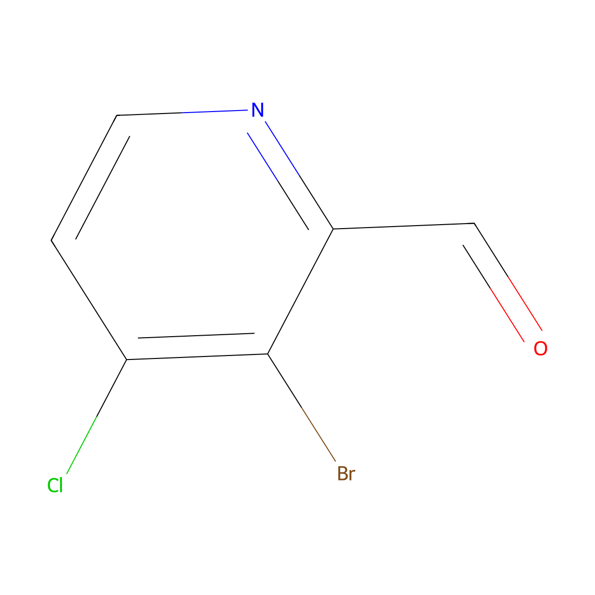 3-Bromo-4-chloropicolinaldehyde molecular structure, CAS 1289031-51-1