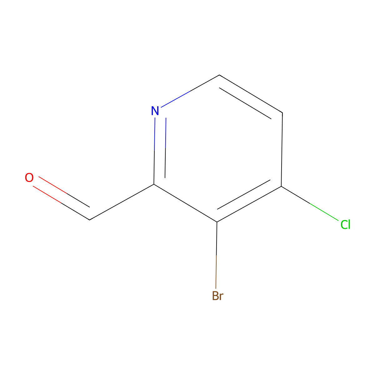 3-Bromo-4-chloropicolinaldehyde molecular structure, CAS 1289031-51-1