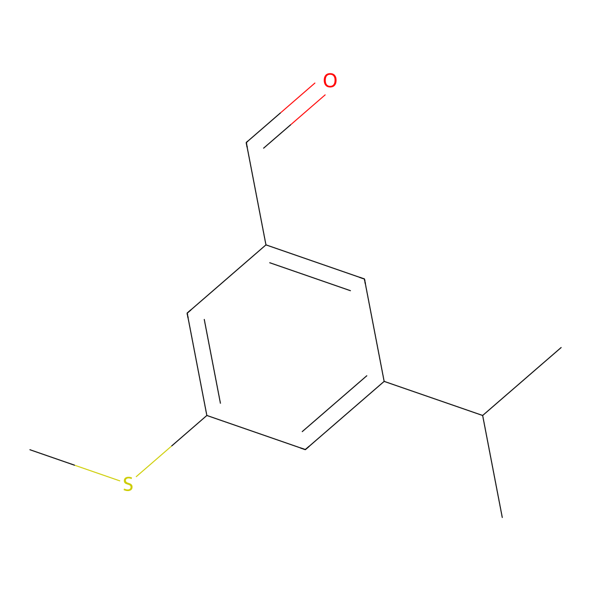 3-Isopropyl-5-(methylthio)benzaldehyde molecular structure, CAS 1289031-77-1