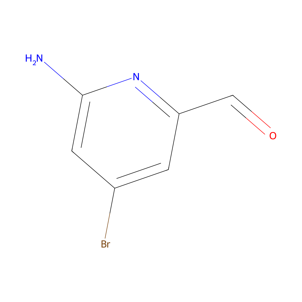 6-Amino-4-bromopicolinaldehyde molecular structure, CAS 1289032-95-6