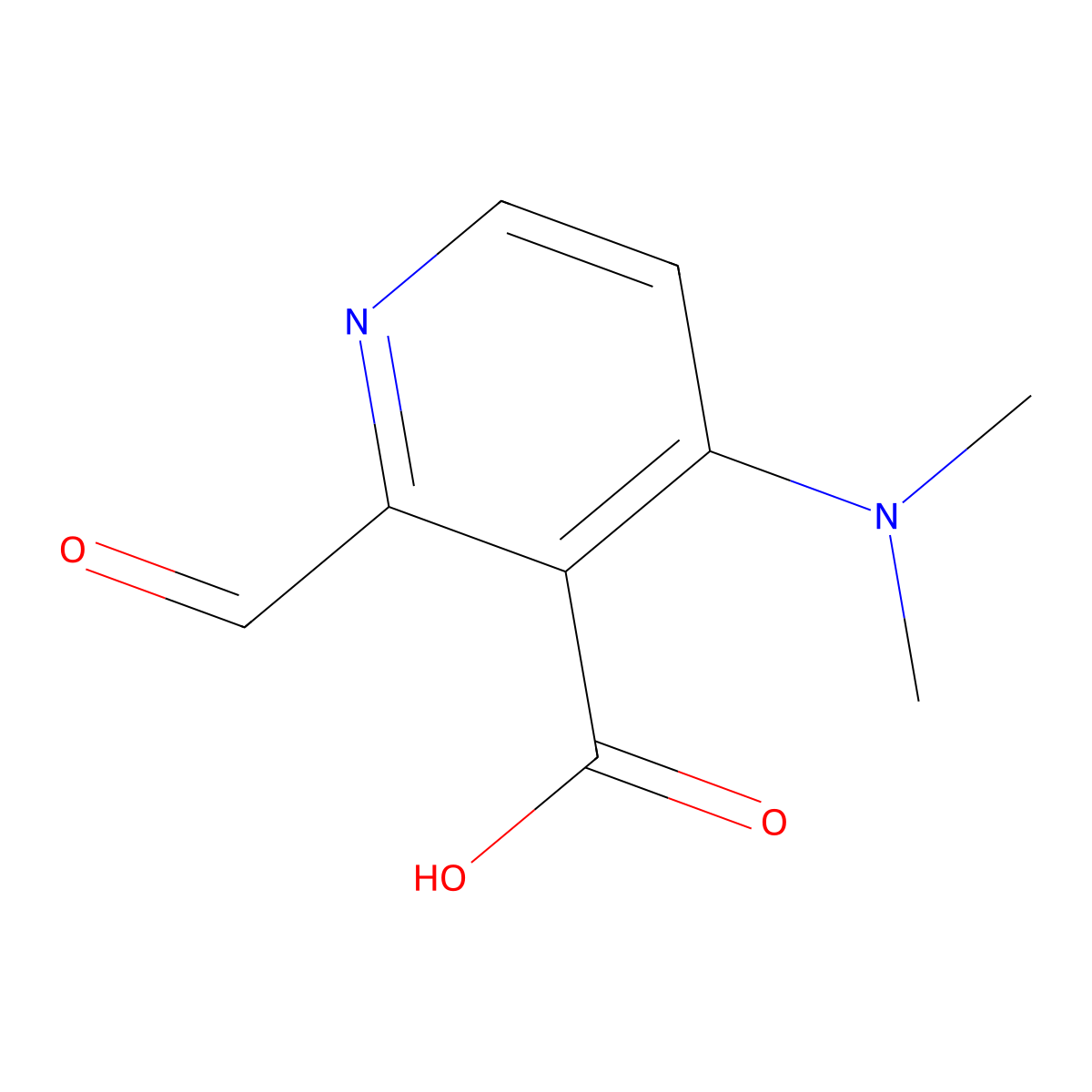 4-(Dimethylamino)-2-formylpyridine-3-carboxylic acid molecular structure, CAS 1289035-61-5