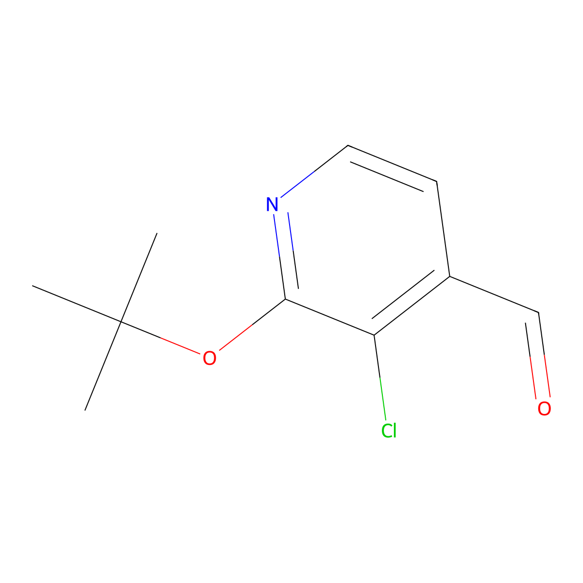 3-Chloro-2-(1,1-dimethylethoxy)-4-pyridinecarboxaldehyde molecular structure, CAS 1289037-83-7