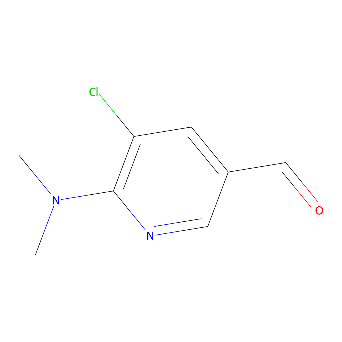 5-Chloro-6-(dimethylamino)pyridine-3-carbaldehyde molecular structure, CAS 1289039-69-5