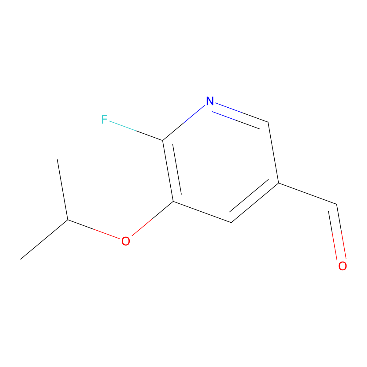 6-Fluoro-5-isopropoxynicotinaldehyde molecular structure, CAS 1289040-12-5
