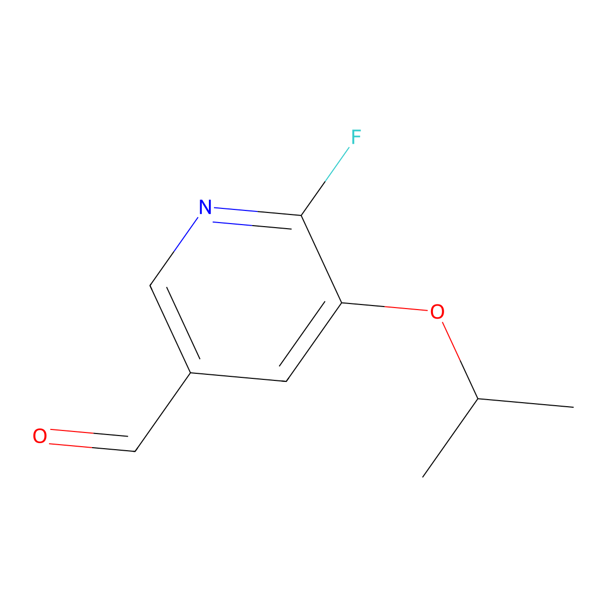 6-Fluoro-5-isopropoxynicotinaldehyde molecular structure, CAS 1289040-12-5