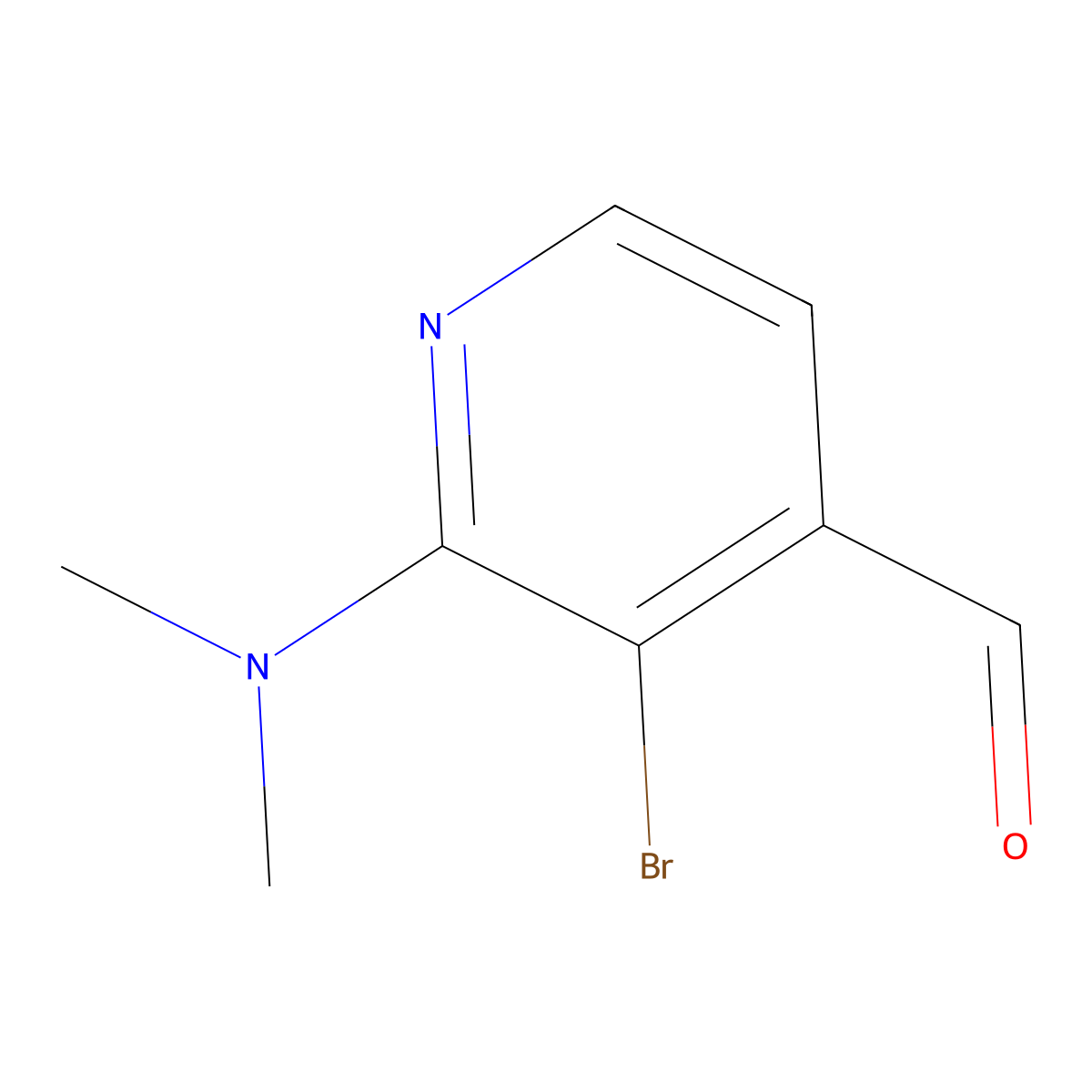 3-Bromo-2-(dimethylamino)pyridine-4-carbaldehyde molecular structure, CAS 1289040-20-5