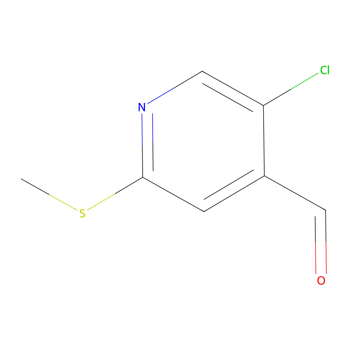 5-Chloro-2-(methylthio)isonicotinaldehyde molecular structure, CAS 1289040-49-8