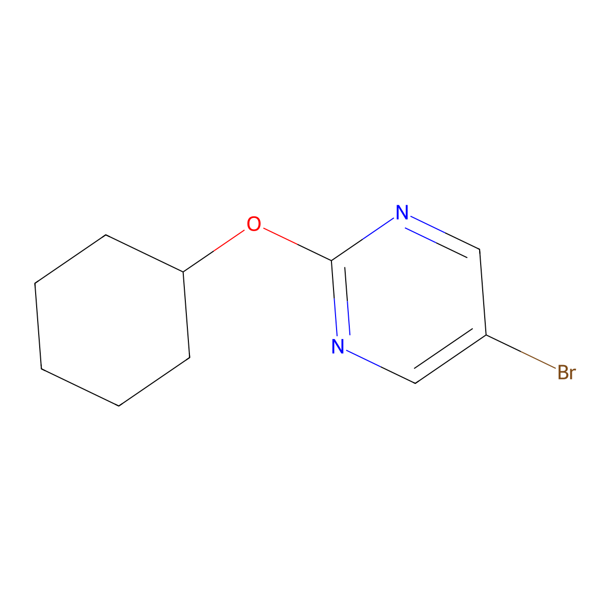 5-Bromo-2-(cyclohexyloxy)pyrimidine molecular structure, CAS 1289041-20-8