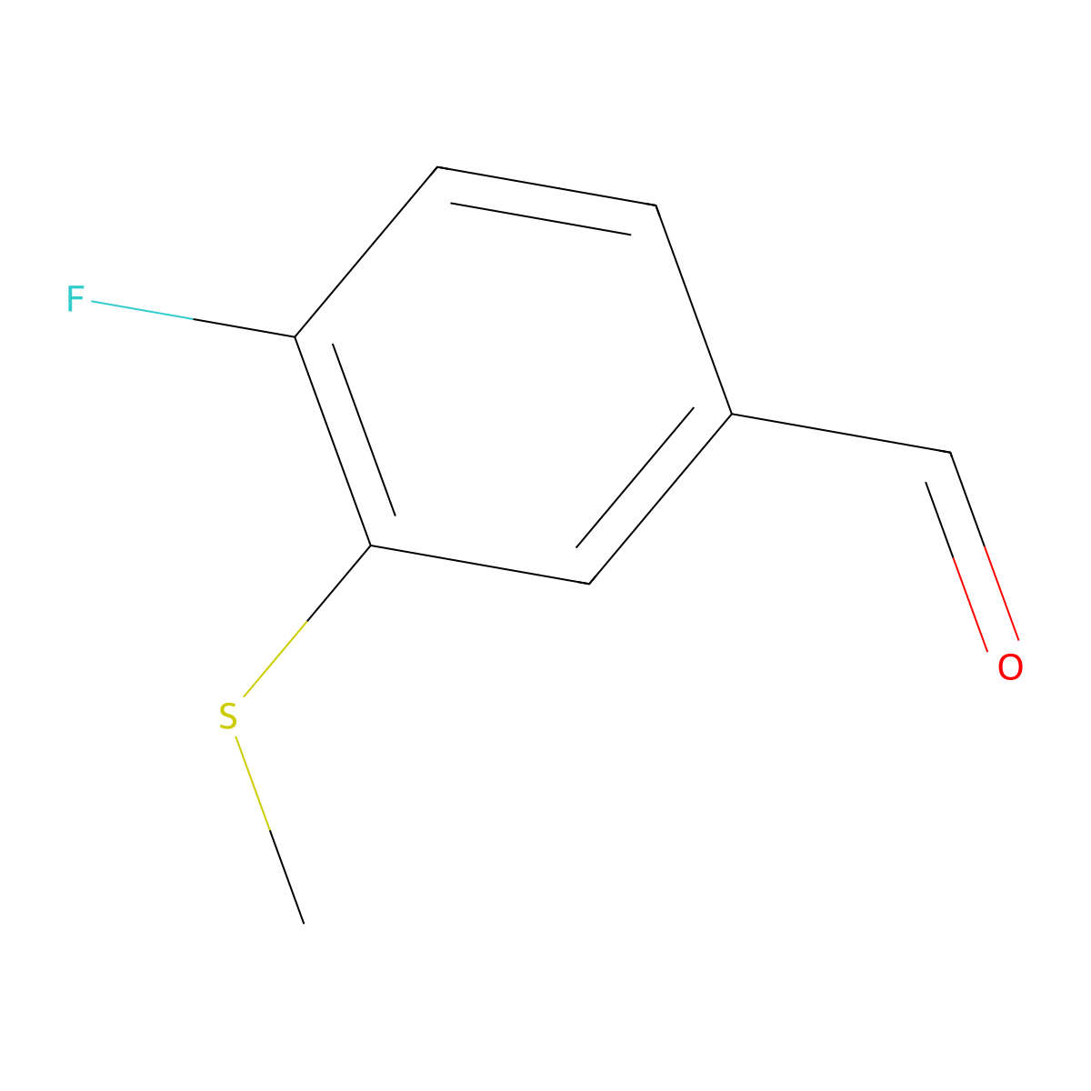 4-Fluoro-3-(methylthio)benzaldehyde molecular structure, CAS 1289042-68-7
