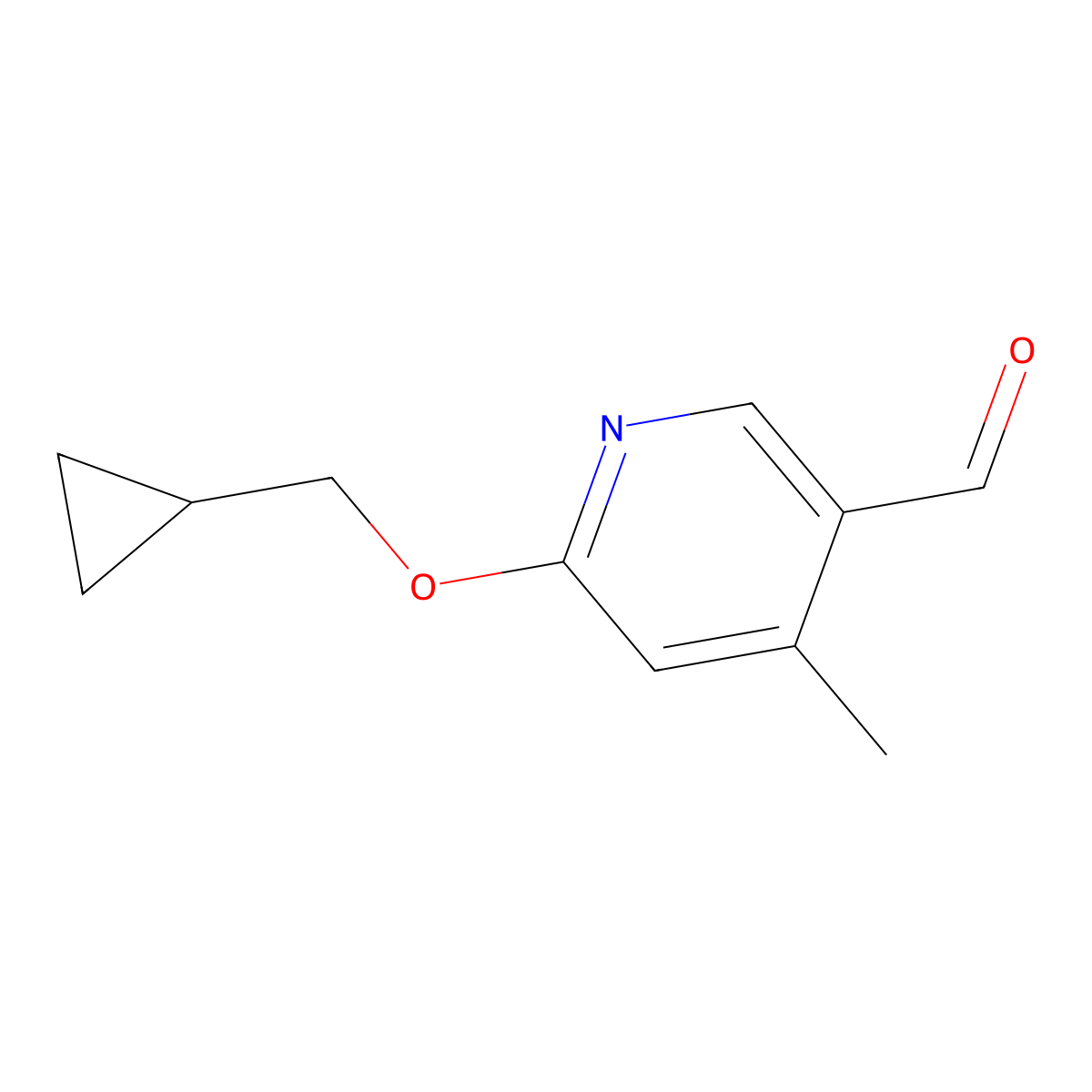 6-(Cyclopropylmethoxy)-4-methylnicotinaldehyde molecular structure, CAS 1289042-94-9