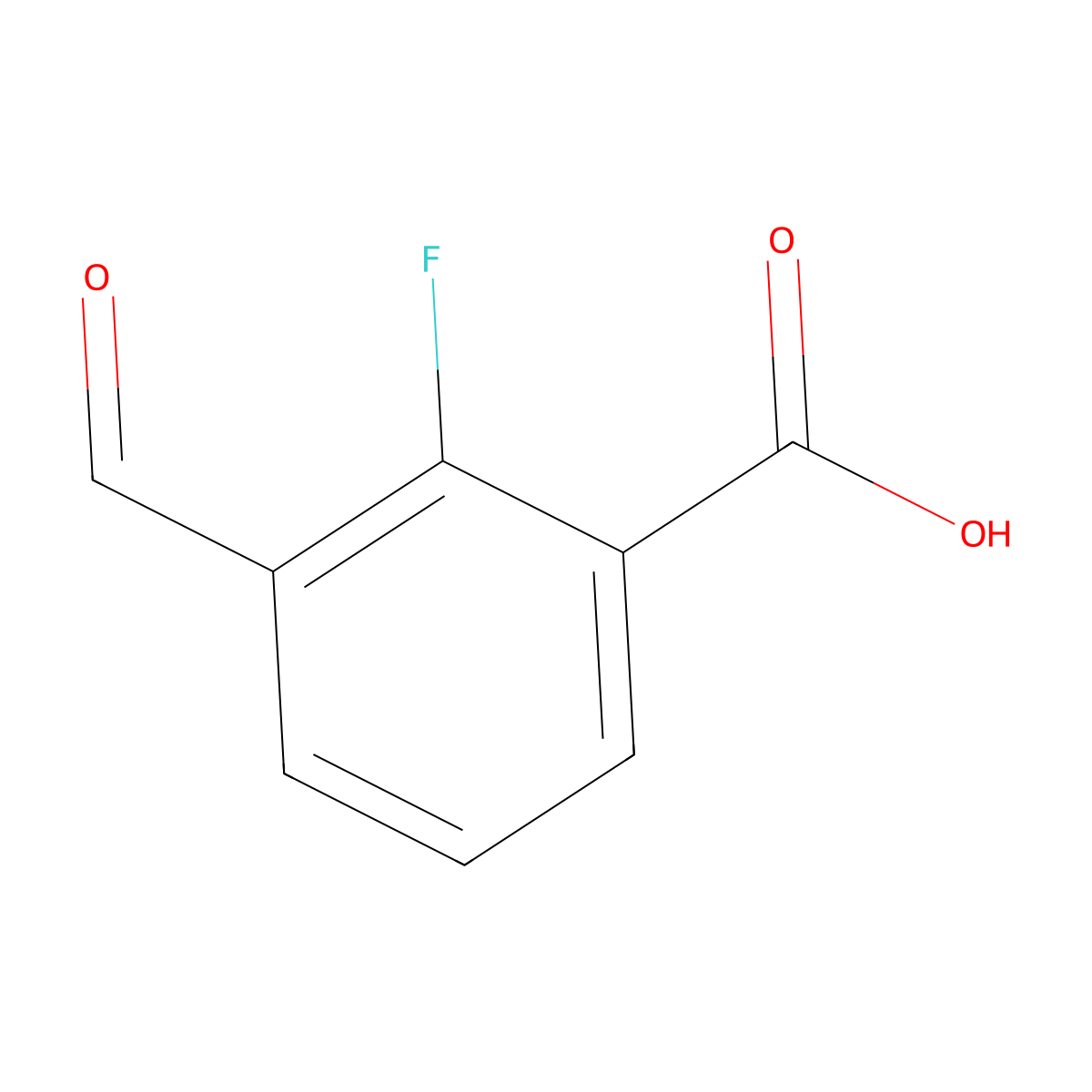 2-Fluoro-3-formylbenzoic acid molecular structure, CAS 1289043-16-8