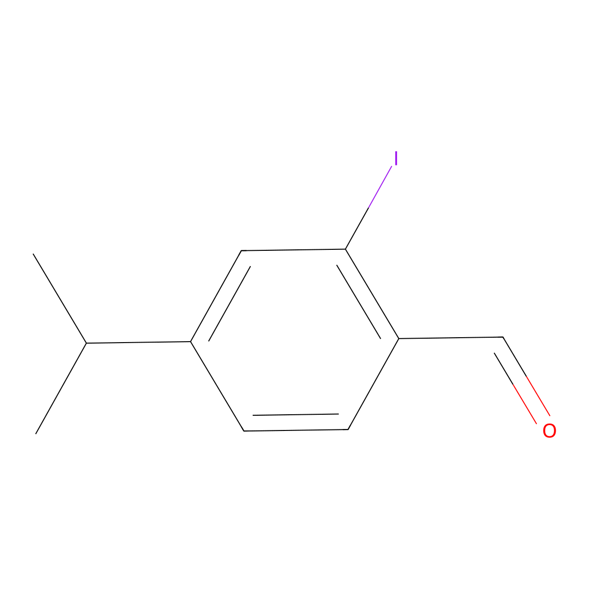 2-Iodo-4-isopropylbenzaldehyde molecular structure, CAS 1289043-21-5