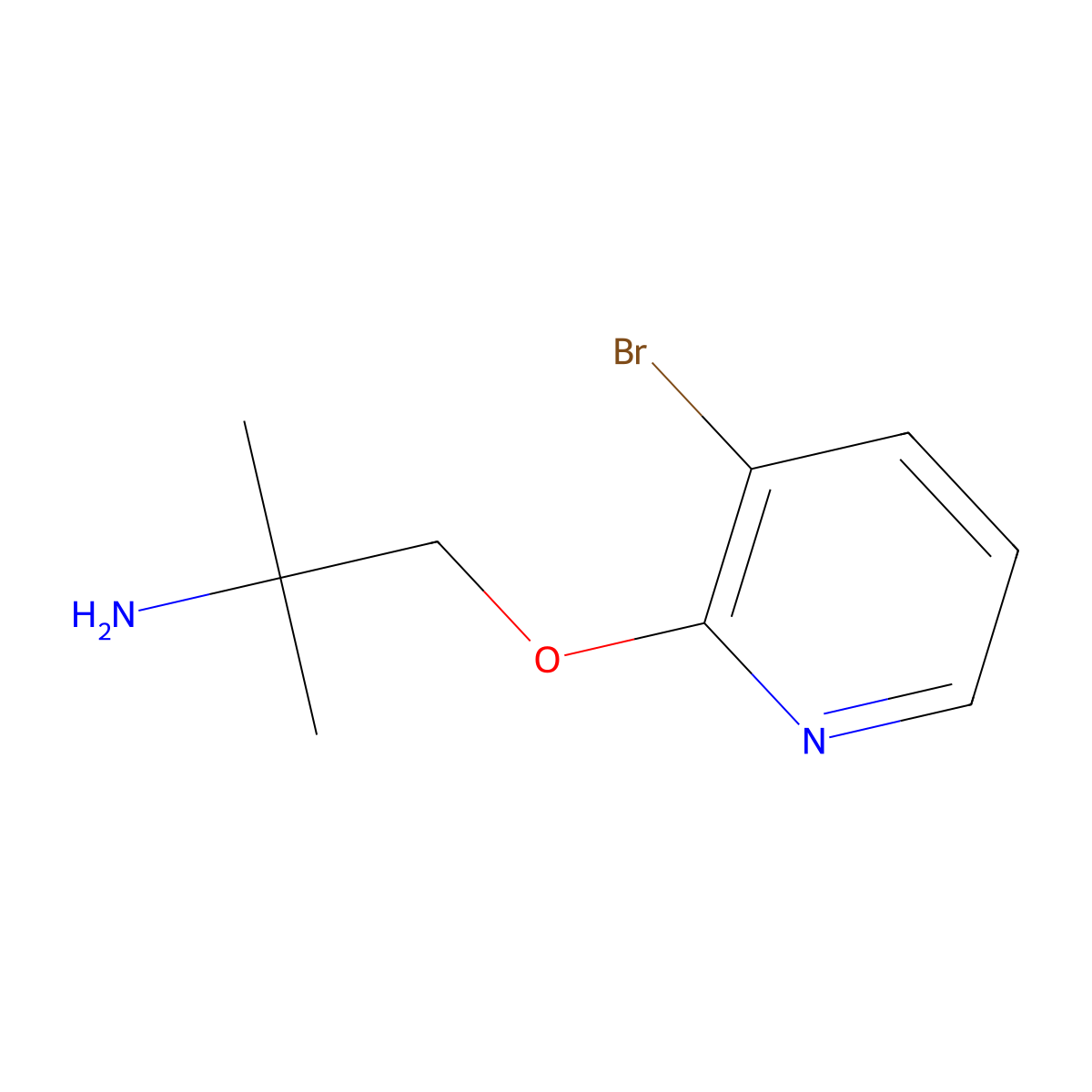 1-[(3-Bromopyridin-2-yl)oxy]-2-methylpropan-2-amine molecular structure, CAS 1289044-74-1