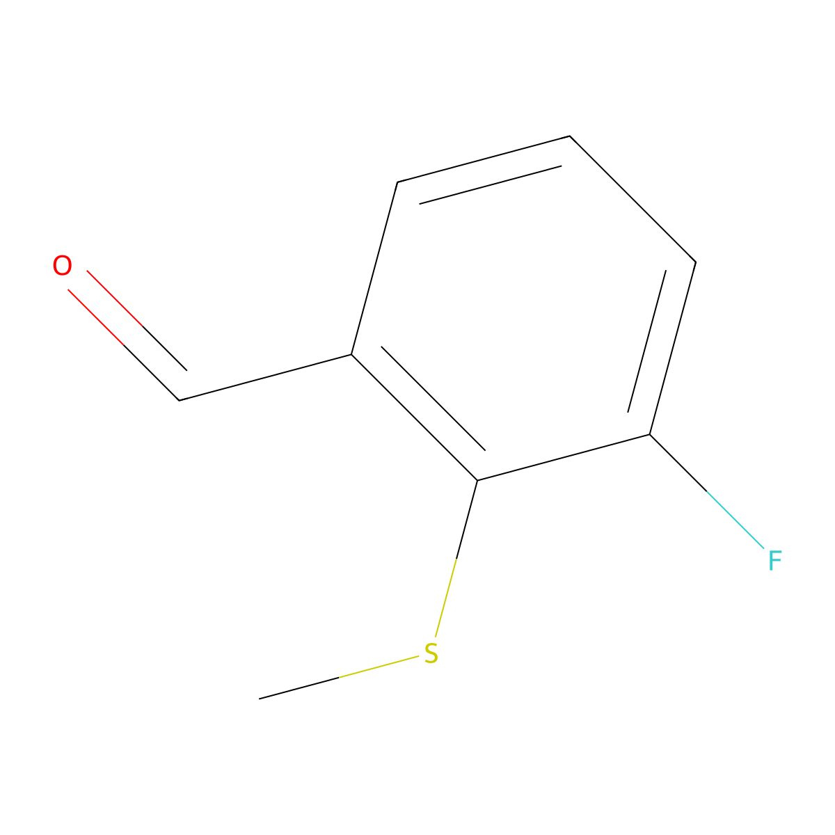 3-Fluoro-2-(methylthio)benzaldehyde molecular structure, CAS 1289045-34-6