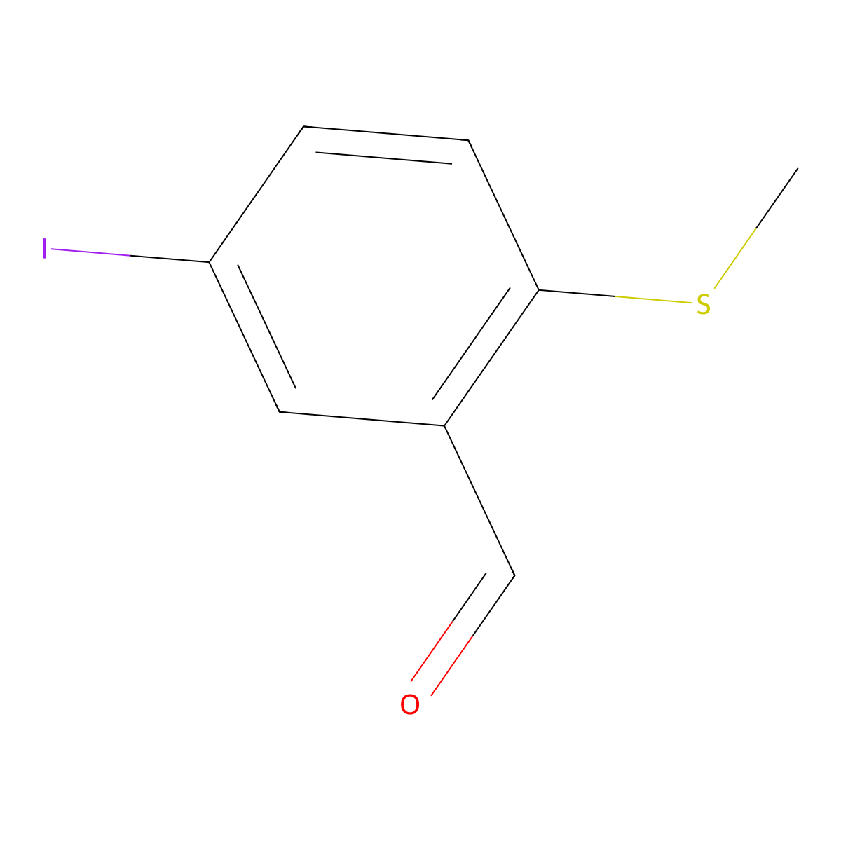 5-Iodo-2-(methylthio)benzaldehyde molecular structure, CAS 1289045-54-0