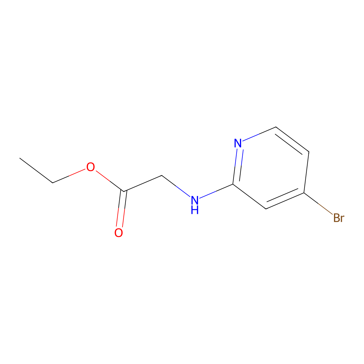 Ethyl 2-[(4-bromopyridin-2-yl)amino]acetate molecular structure, CAS 1289045-71-1