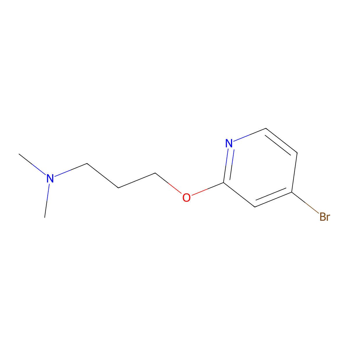 3-((4-Bromopyridin-2-yl)oxy)-N,N-dimethylpropan-1-amine molecular structure, CAS 1289045-79-9