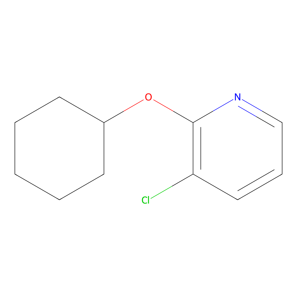 3-Chloro-2-(cyclohexyloxy)pyridine molecular structure, CAS 1289045-87-9