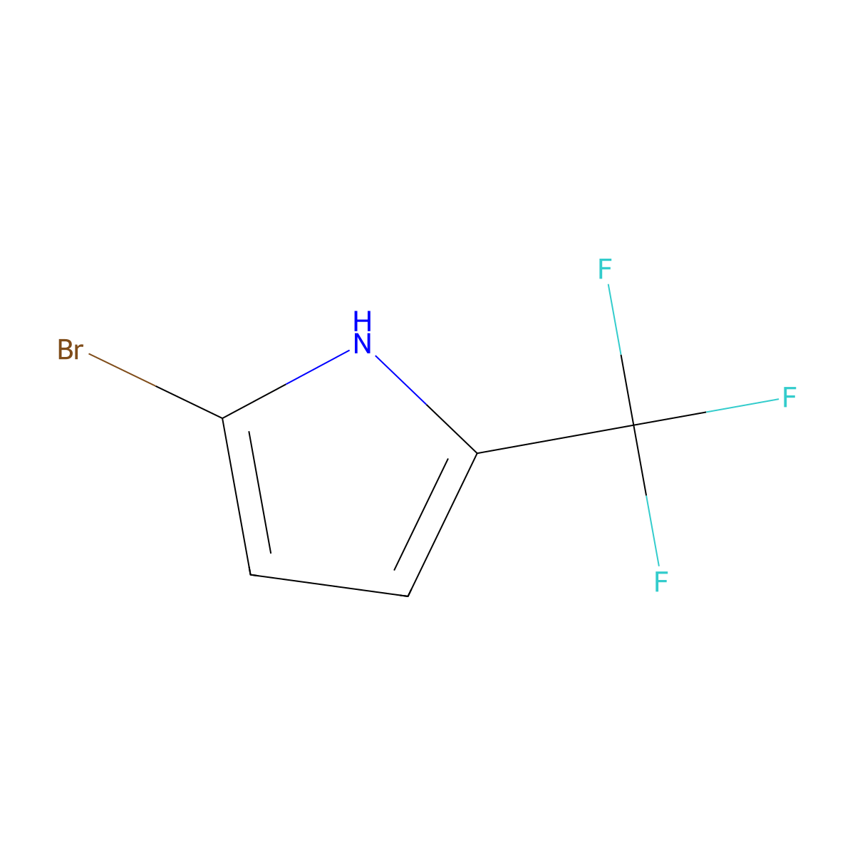 2-bromo-5-(trifluoromethyl)-1H-pyrrole molecular structure, CAS 1289046-72-5