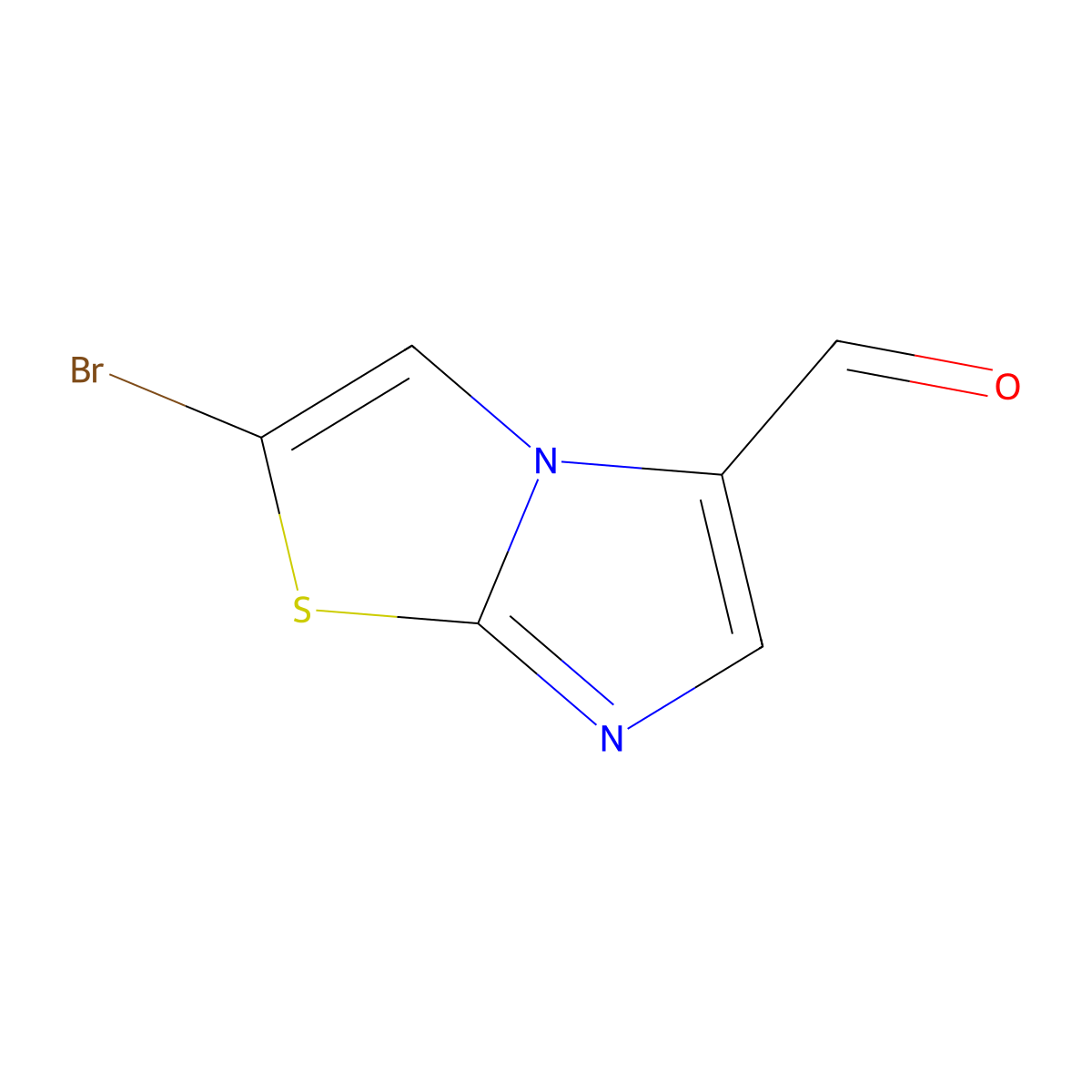 2-Bromoimidazo[2,1-b][1,3]thiazole-5-carbaldehyde molecular structure, CAS 1289047-21-7