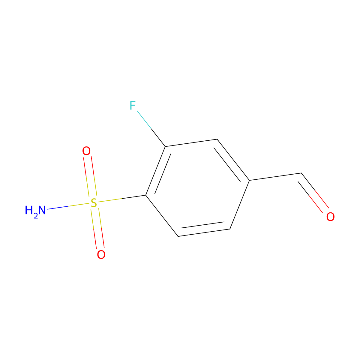 2-Fluoro-4-formylbenzene-1-sulfonamide molecular structure, CAS 1289048-03-8