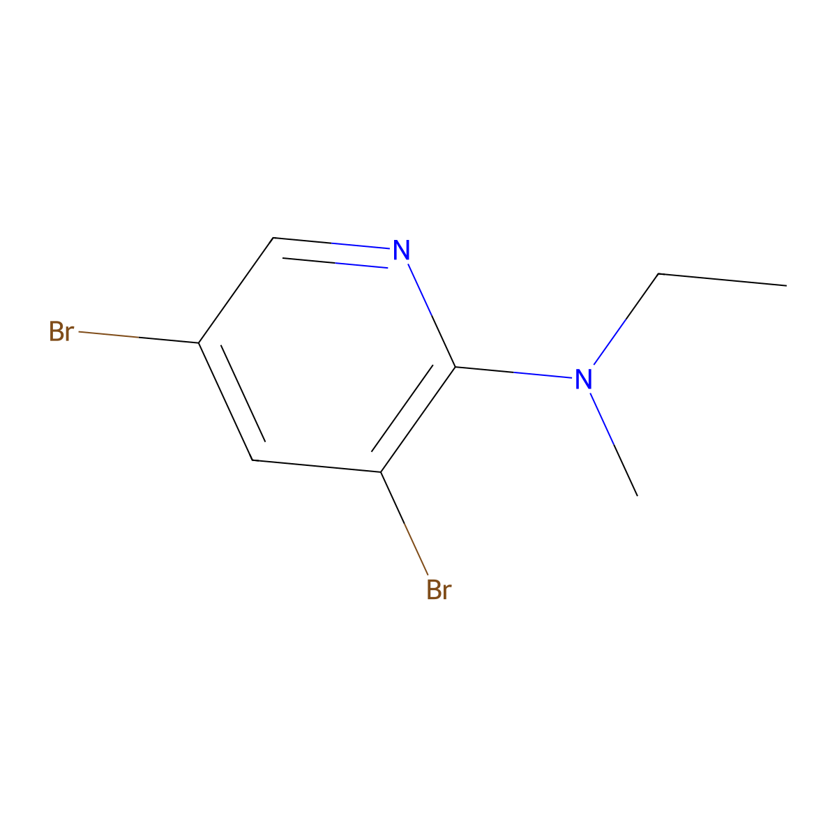 3,5-Dibromo-2-methylethylaminopyridine molecular structure, CAS 1289049-17-7
